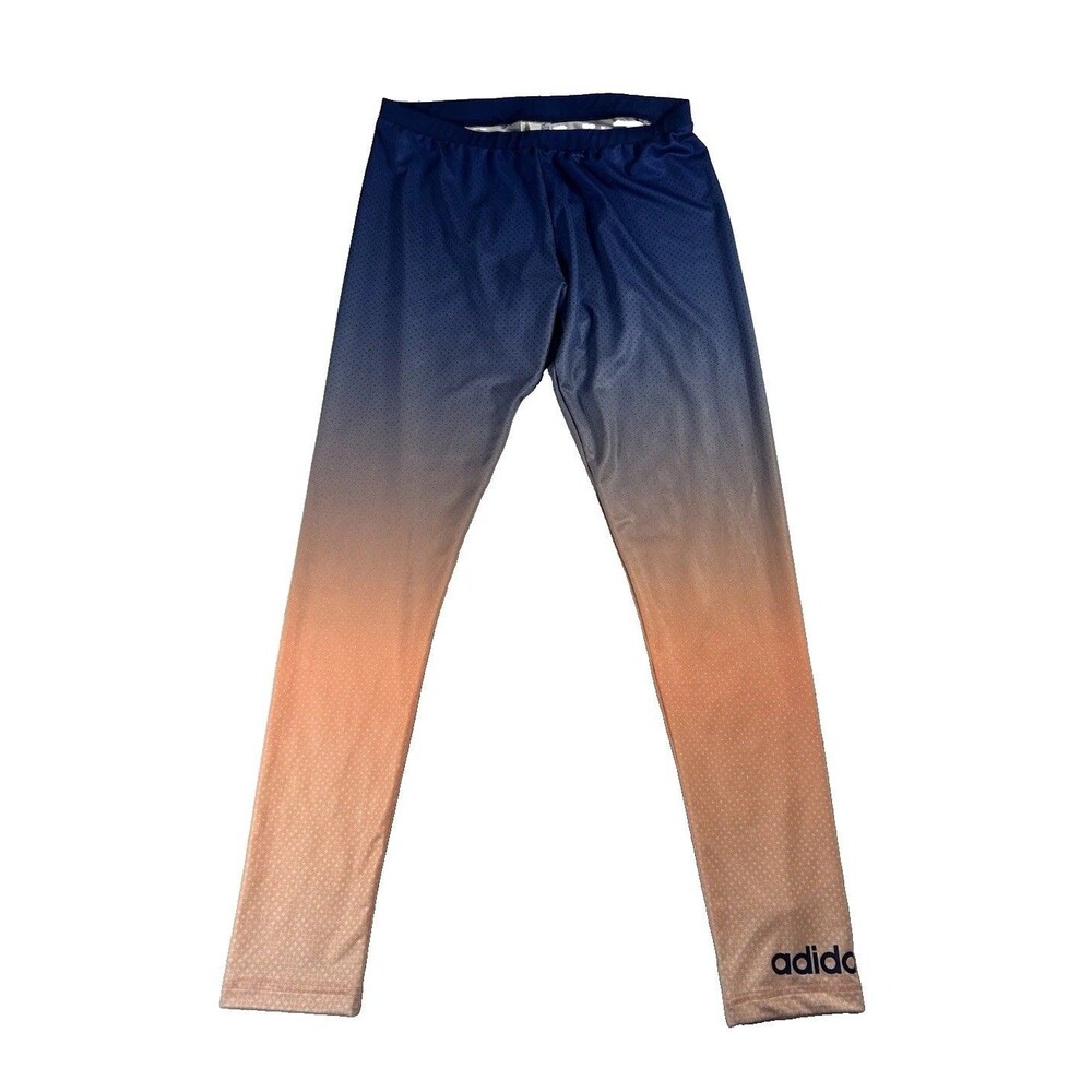 adidas neo Women’s Ombre Ankle Leggings M Blue/Pink Elastic Waist Stretch